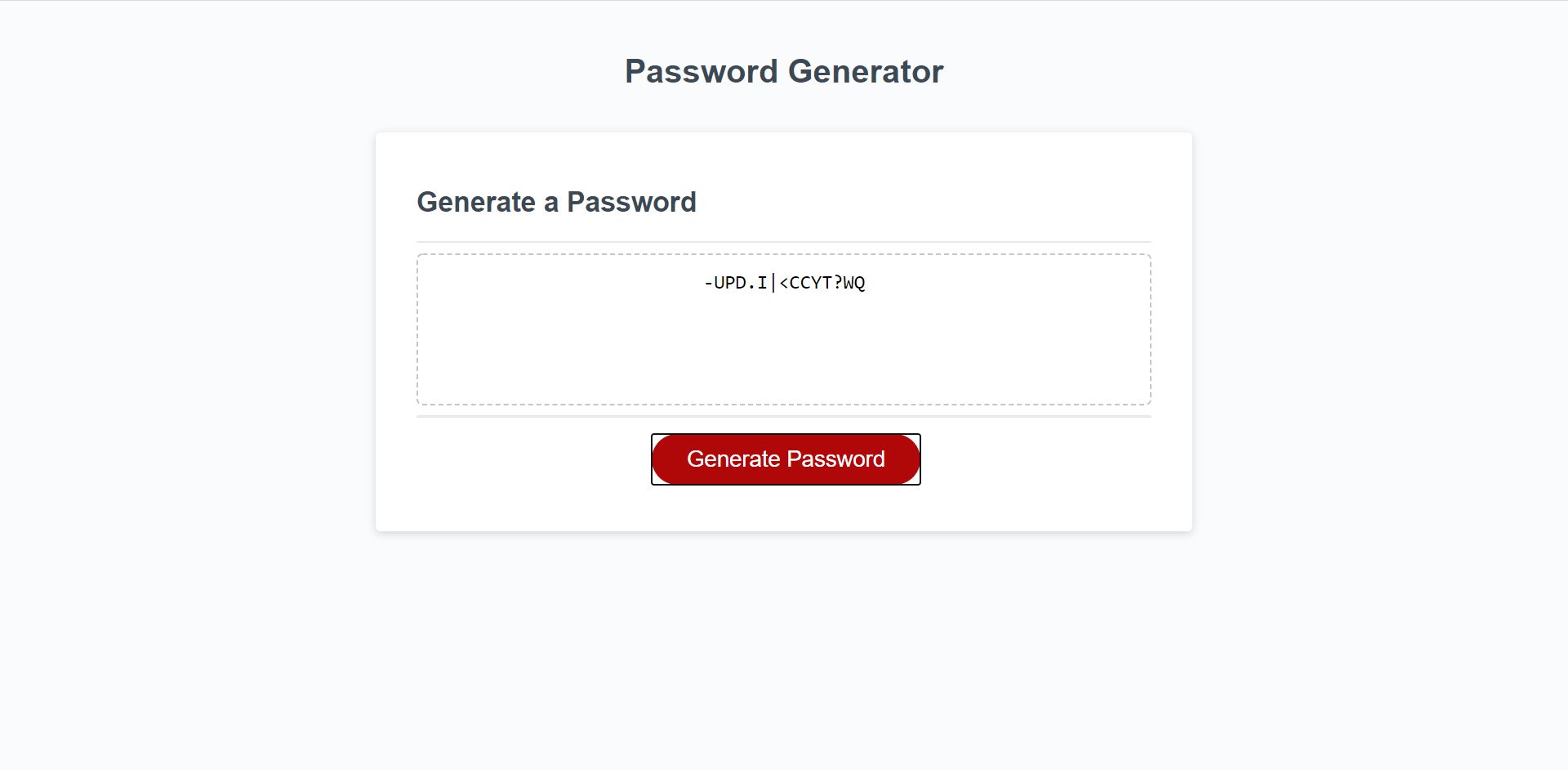 Password Appears